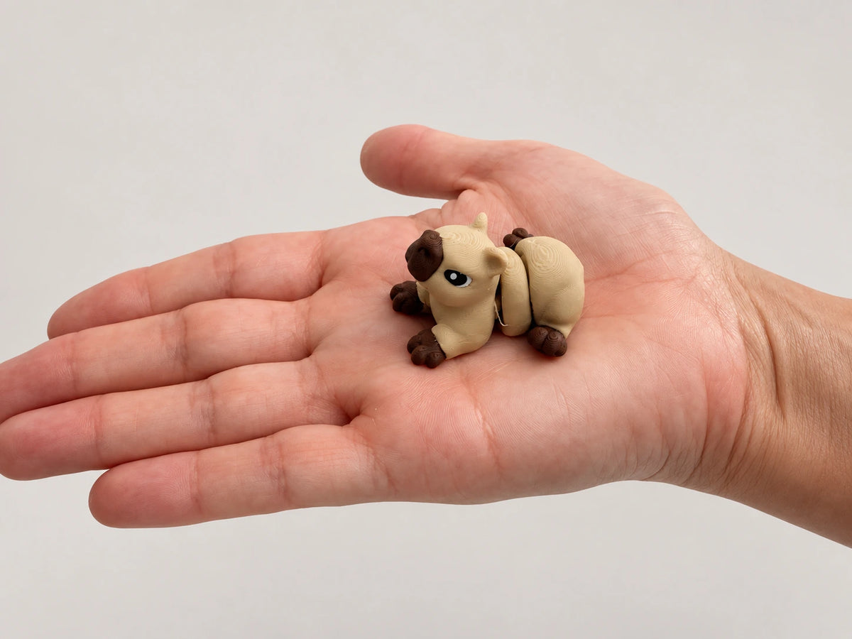 Capybara Fidget articulated fidget resting in an open hand.